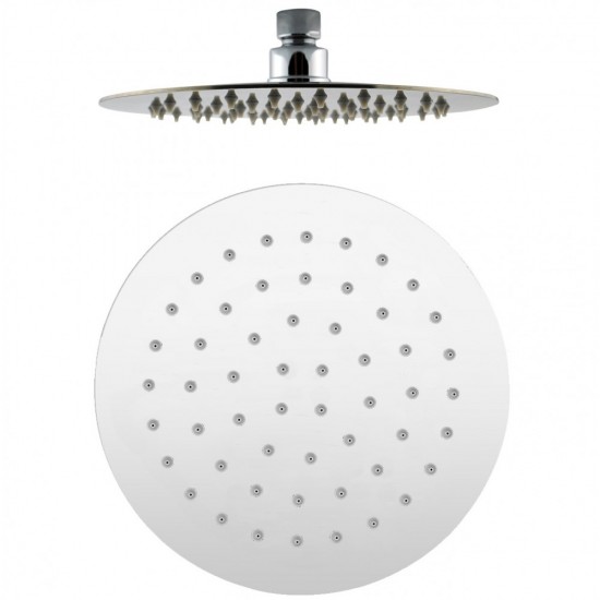 Round Chrome Rainfall Shower Head with Wall Mounted Shower Arm